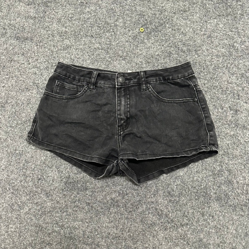 Forever 21 Denim Shorts Womens Size 26 Black Washed Stretch Casual Mini Shorts